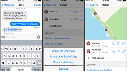 iOS messages location sharing