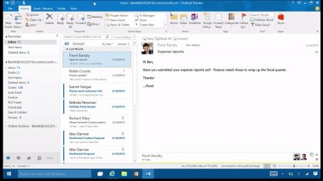 Here's how Outlook 2016 looks on Windows 10