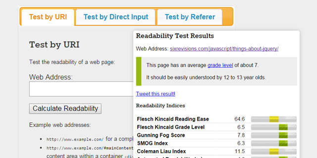 The Readability Test Tool