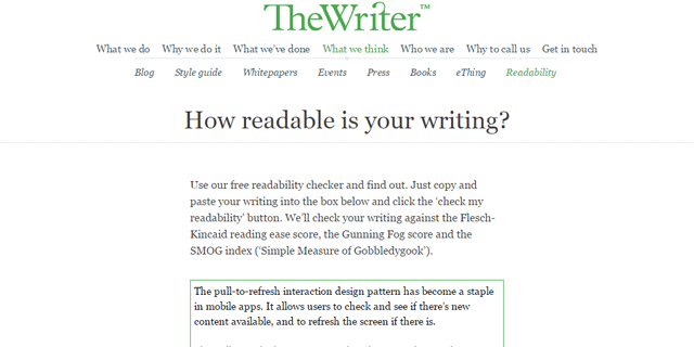 Readability | The Writer