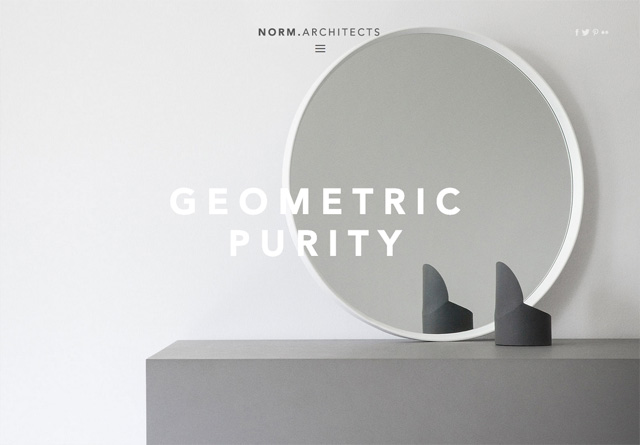 Screenshot of a clean website: NORM.ARCHITECTS
