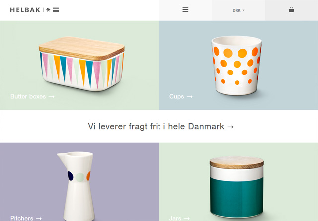 Screenshot of a clean website: Helbak Ceramics