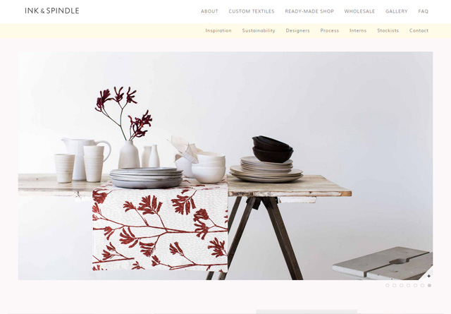 Screenshot of a clean website: Ink & Spindle