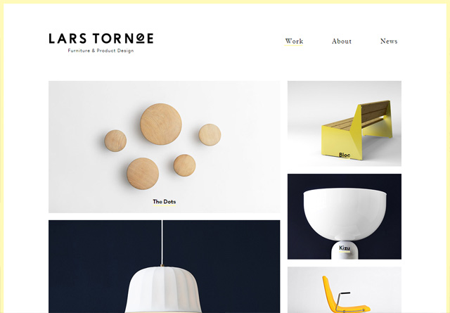 Screenshot of a clean website: Lars Tornøe