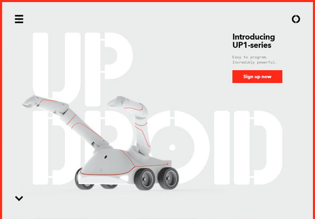 Screenshot of a clean website: UpDroid