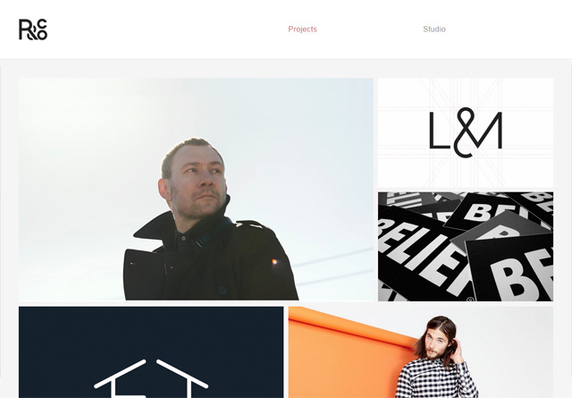 Screenshot of a clean website: R&Co Design