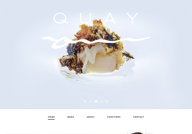 Screenshot of a clean website: Quay Restaurant