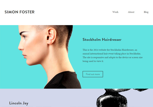 Screenshot of a clean website: Simon Foster