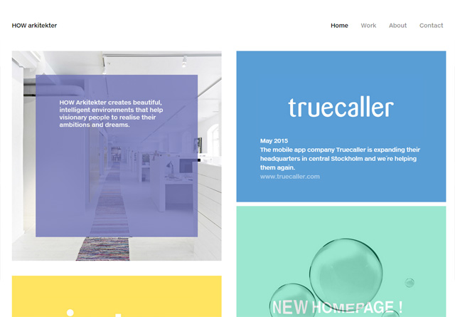 Screenshot of a clean website: HOW arkitekter