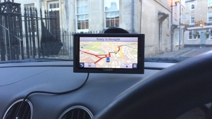 Garmin nuvi 68LM on car windscreen