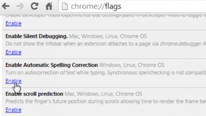 Chrome flags