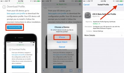 download iOS 9 for iPhone and iPad 
