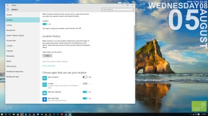 Windows 10 privacy settings