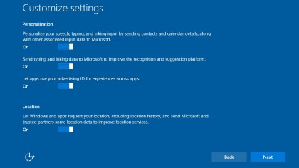 Windows 10 privacy settings