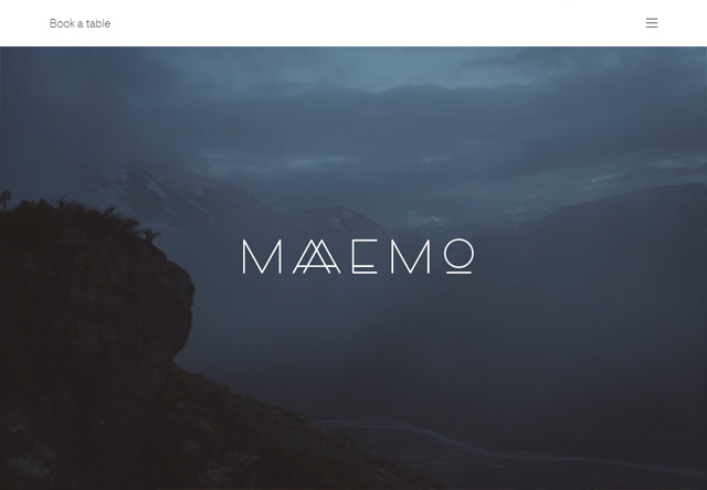 Image of a restaurant website: Maaemo Restaurant