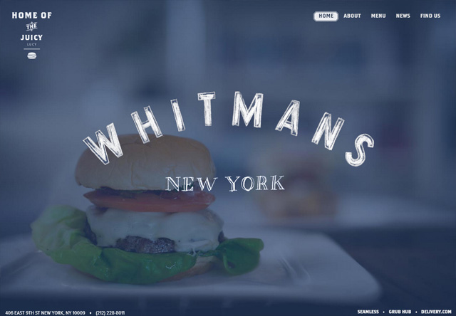 Image of a restaurant website: Whitmans