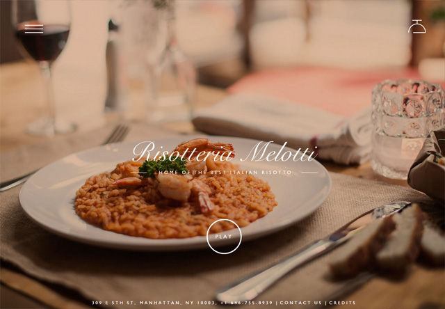 Image of a restaurant website: Risotteria Melotti