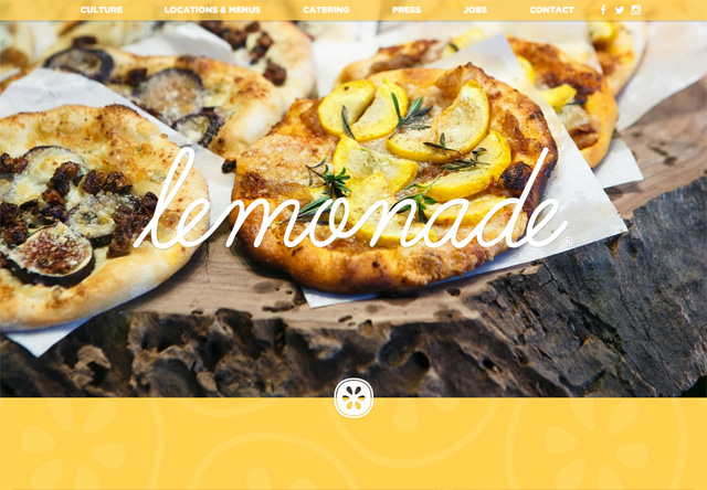 Image of a restaurant website: Lemonade