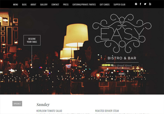 Image of a restaurant website: easybistro.com