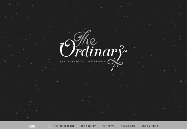 Image of a restaurant website: The Ordinary