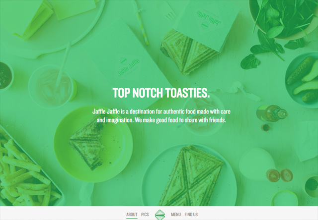 Image of a restaurant website: Jaffle Jaffle