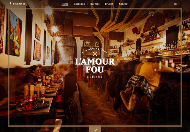 Image of a restaurant website: L&rsquo;Amour Fou