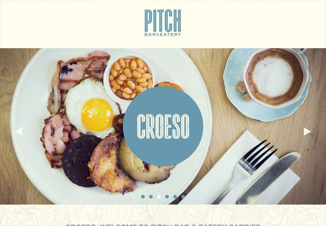 Image of a restaurant website: Pitch