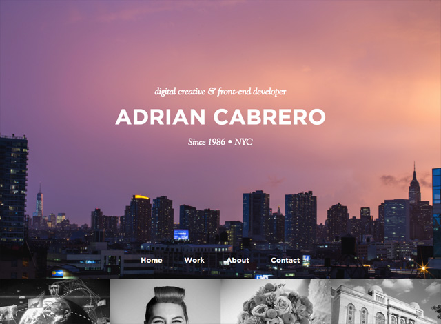 One-page website: Adrian Cabrero