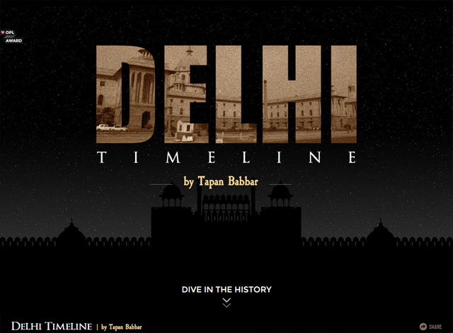 One-page website: Delhi Timeline