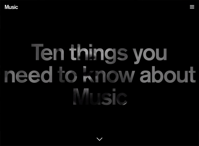 One-page website: Music