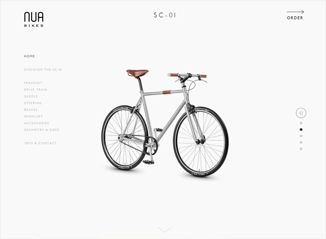 One-page website: Nua Bikes