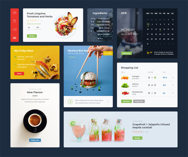 Food & Drink UI Kit (PSD + Sketch)